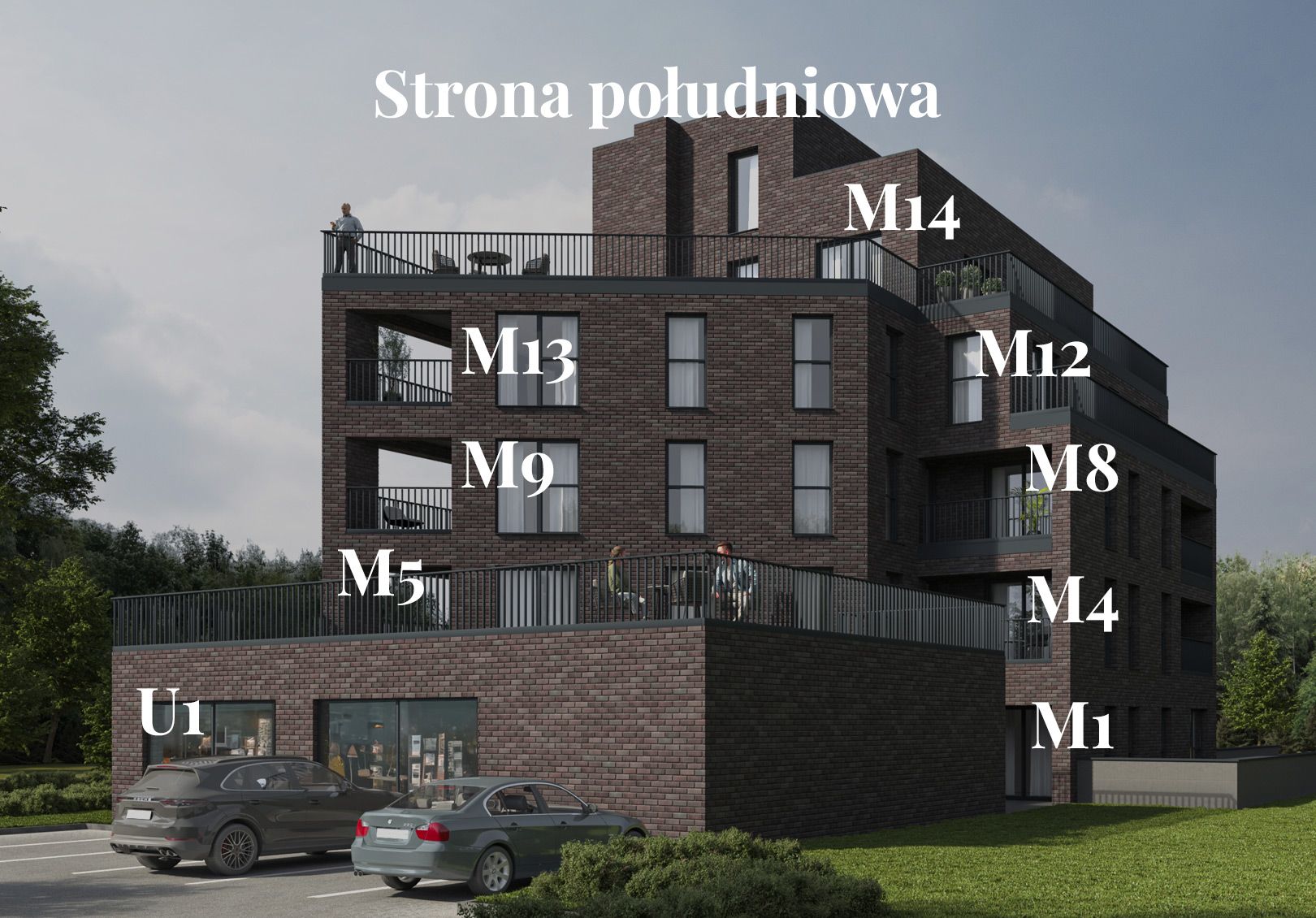 widok budynku z zaznaczonymi numerami apartamentów - część druga